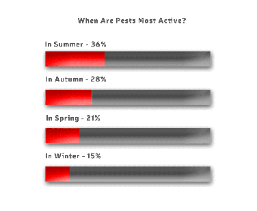 most pest activity based on the seasons